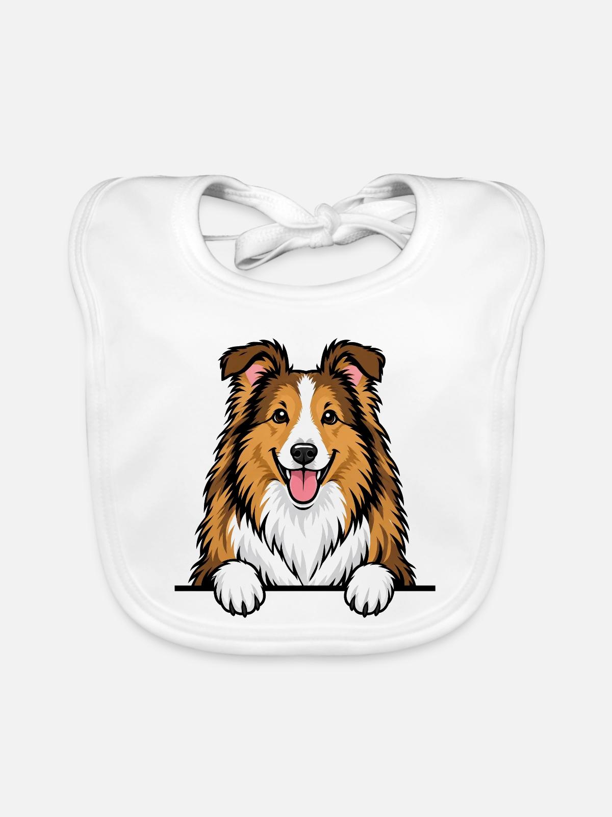 Collie - Baby Bio-Lätzchen - Weiß - Vorne