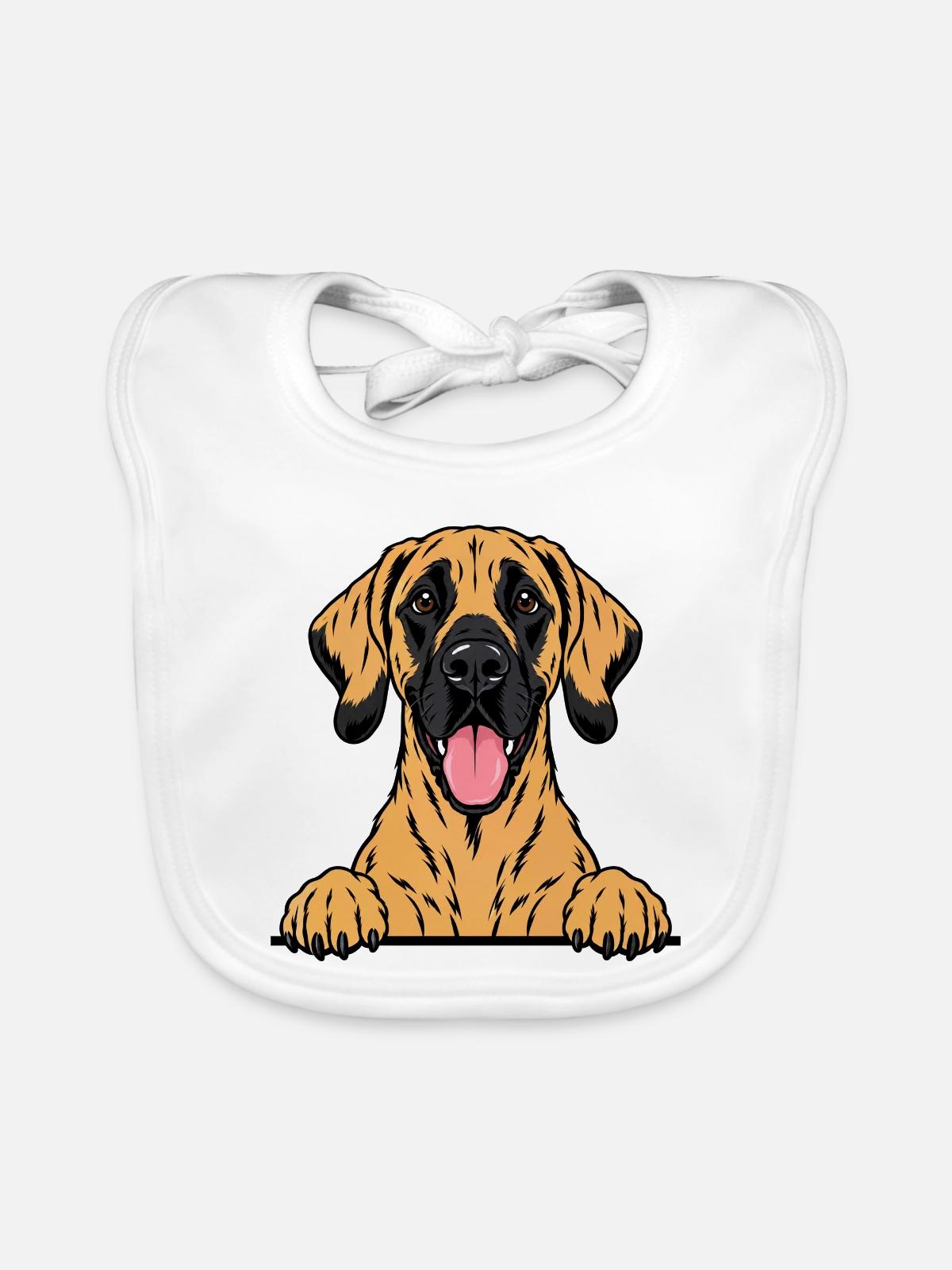 Deutsche Dogge - Baby Bio-Lätzchen - Weiß - Vorne