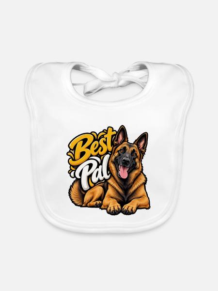 Belgischer Schäferhund - Baby Bio-Lätzchen - Weiß - Vorne