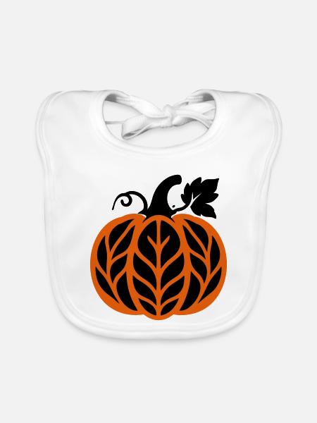 Kuerbis Herbstlaub Icon - Baby Bio-Lätzchen - Weiß - Vorne