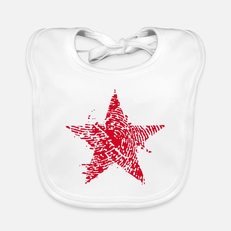 Impronta digitale stella rossa Bavaglino ecologico per neonato