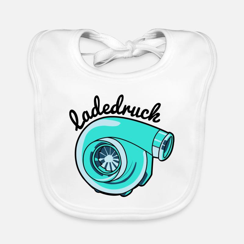 Ladedruck Mint - Baby Bio-Lätzchen - Weiß