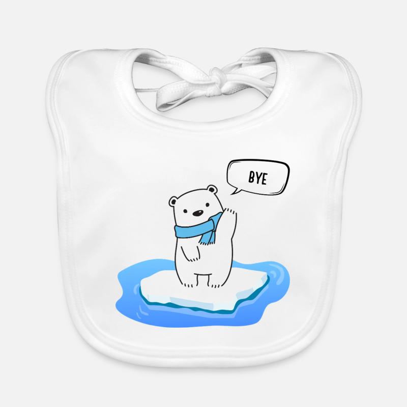 Little polar bear on melting - Bye Organic Baby Bibs
