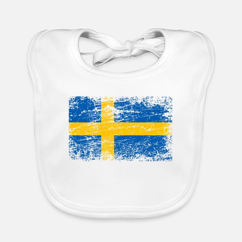 Drapeau de la Suède utilisé look Malmo Bavoir bio Bébé