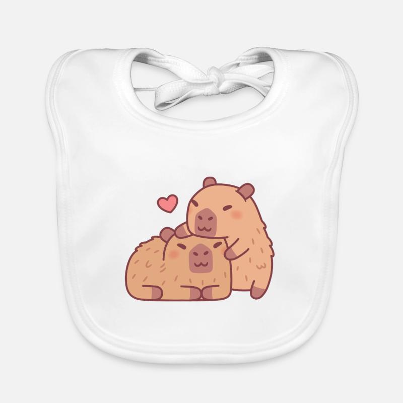 Câlins mignons Capybara Saint-Valentin Bavoir bio Bébé