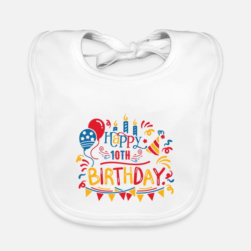 Joyeux 10e anniversaire Dixième idées cadeaux de 10 ans Bavoir bio Bébé