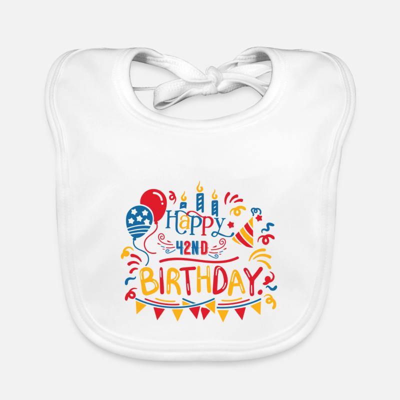 Joyeux 42e anniversaire Quarante secondes cadeaux de 42 ans Bavoir bio Bébé
