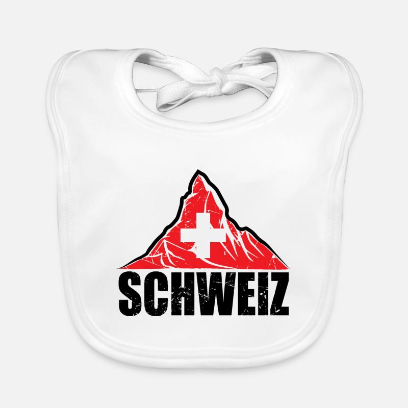 Schweiz Matterhorn - Drapeau suisse Bavoir bio Bébé