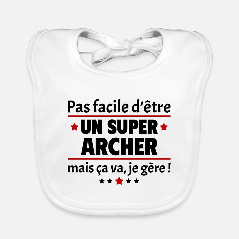 Pas facile d'être un super archer, arc, noël Bavoir bio Bébé