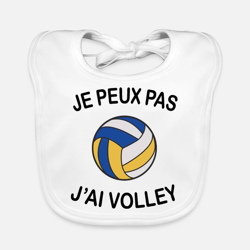 Je Peux Pas J'ai Volley - Bavoir bio Bébé - blanc