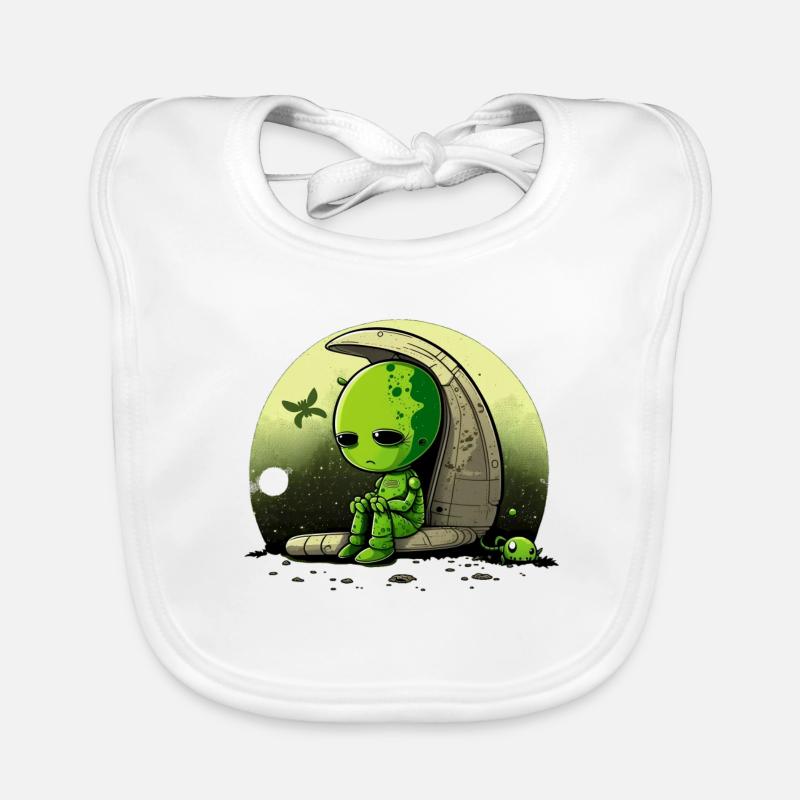 Sad alien Organic Baby Bibs