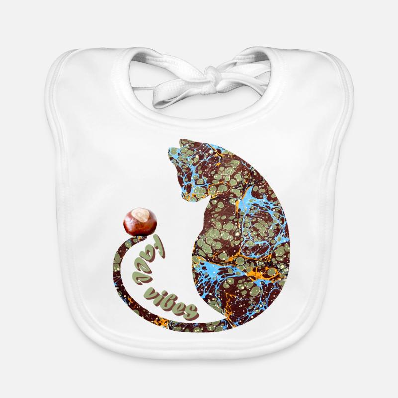 katze mit kastanie e 85 Baby Bio-Lätzchen