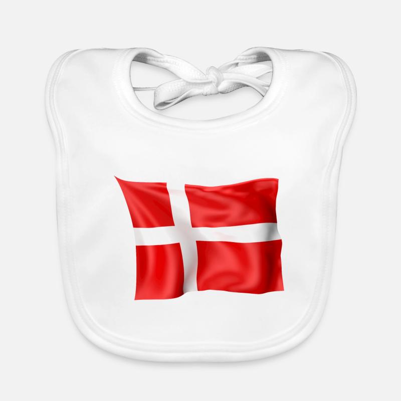 Dannebrog Danish Flag Flag Denmark Organic Baby Bibs