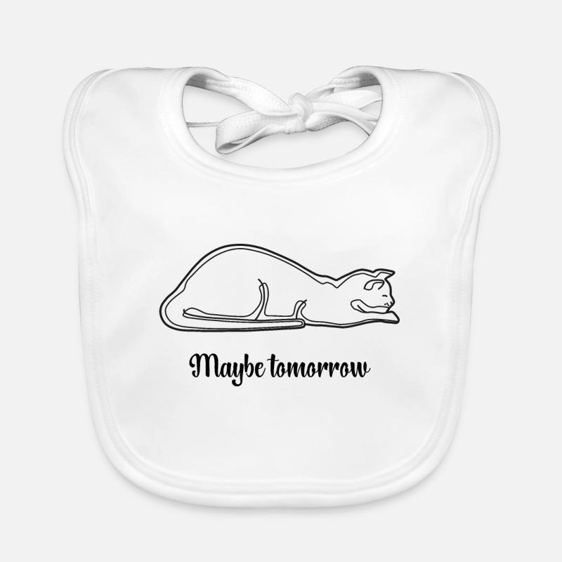 Maybe Tomorrow Cat / Black Organic Baby Bibs