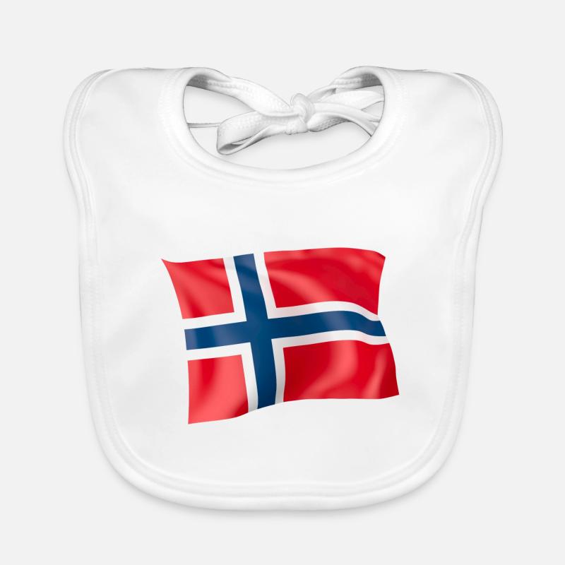 Drapeau de la Norvège Bavoir bio Bébé