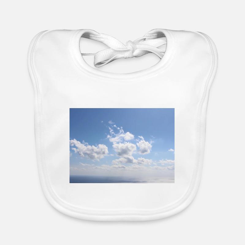 Awesome Blue Sky Clouds Pattern - Summer Vacation Organic Baby Bibs