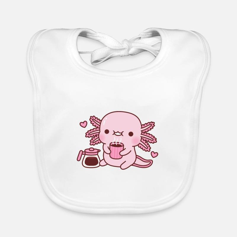 Mignon Axolotl aime le café chaud Bavoir bio Bébé