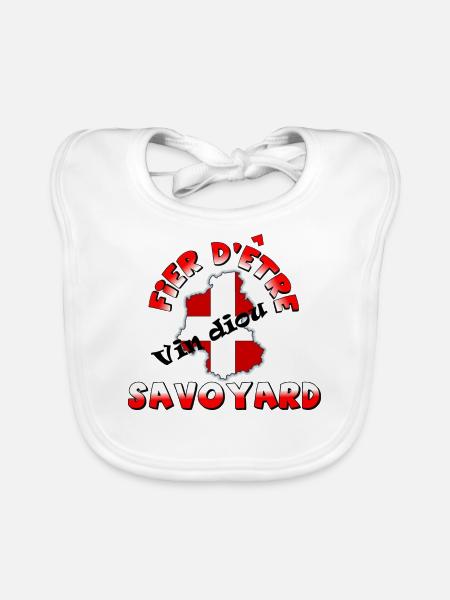Fier d être savoyard 2 - Bavoir bio Bébé - blanc - Devant