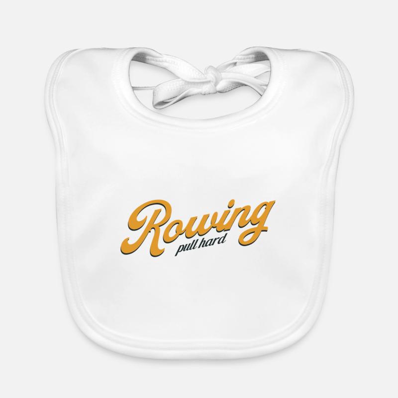 Rowing Pull Hard Rudern Ruderer Ruderin Baby Bio-Lätzchen