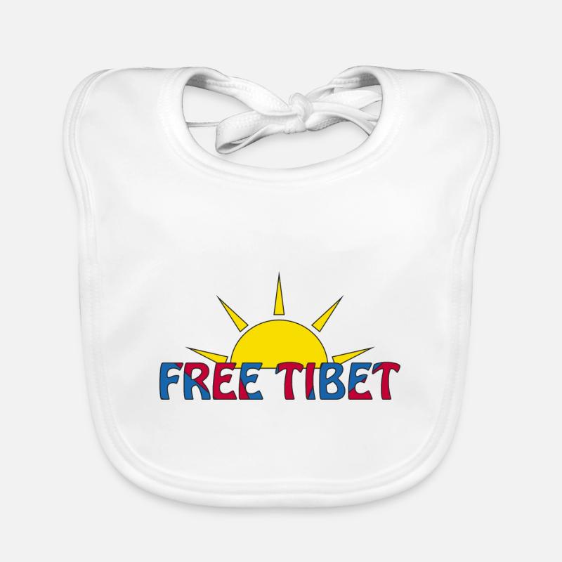 tibet libre - Bavoir bio Bébé - blanc