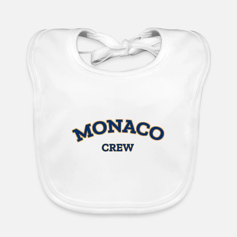 Monaco Crew - Monte Carlo - Mittelmeer - Baby Bio-Lätzchen - Weiß