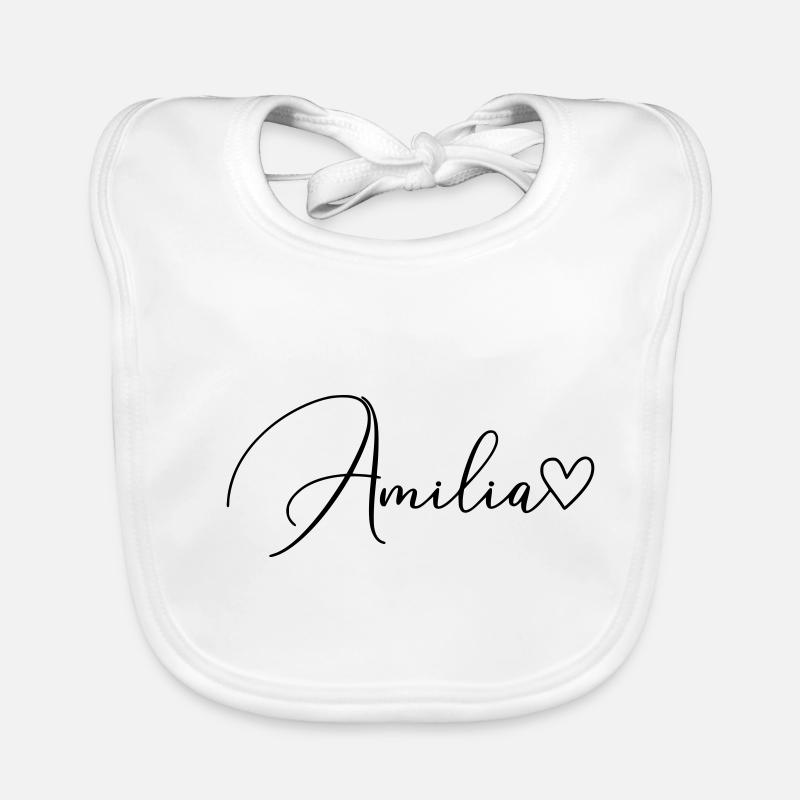 Amilia Name Vorname Mädchen Baby Bio-Lätzchen