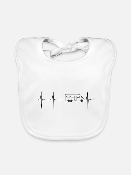 mon cœur bat pour un camping-car de luxe - Bavoir bio Bébé - blanc - Devant