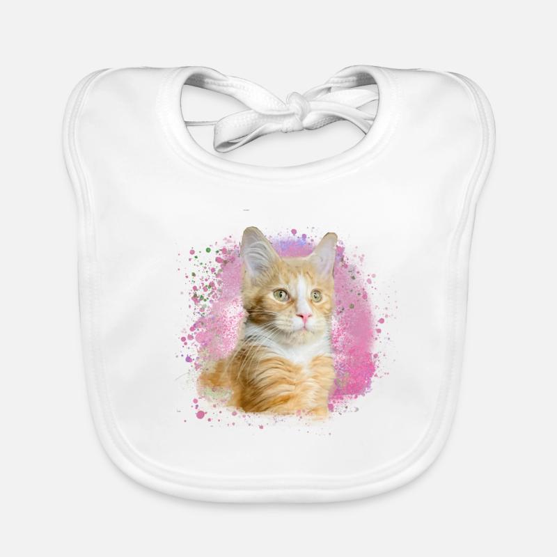 maincoon,katze,graffiti,malerei, Maine-Coon-Katze, Baby Bio-Lätzchen