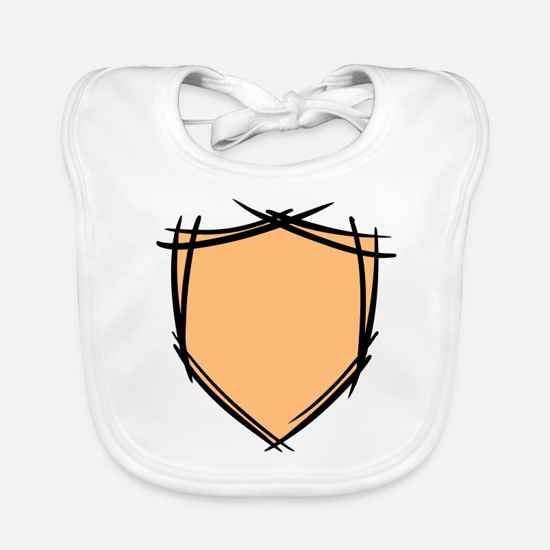 Symbole de bouclier / blason. Dessiné à la main. Modèle Bavoir bio Bébé