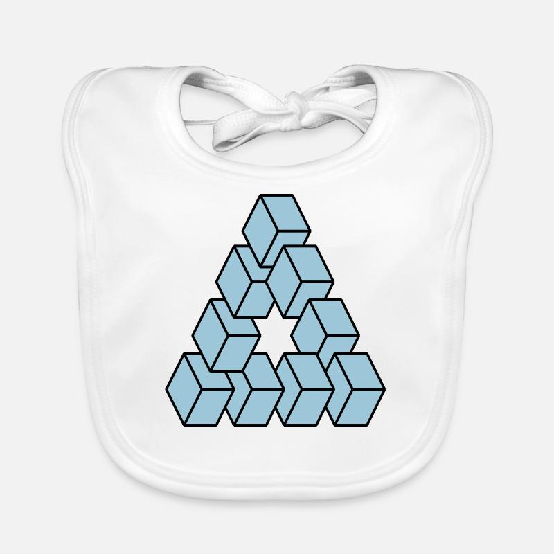 Optical illusion - Impossible figure Organic Baby Bibs