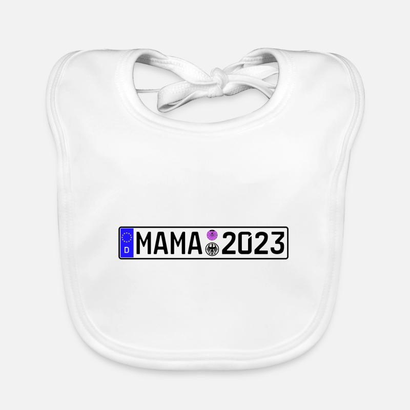 Mama 2023 Mutter werden Nummernschild Baby Bio-Lätzchen