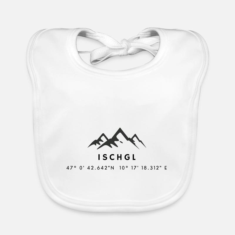 Minimalistisches Ischgl-Logo Baby Bio-Lätzchen