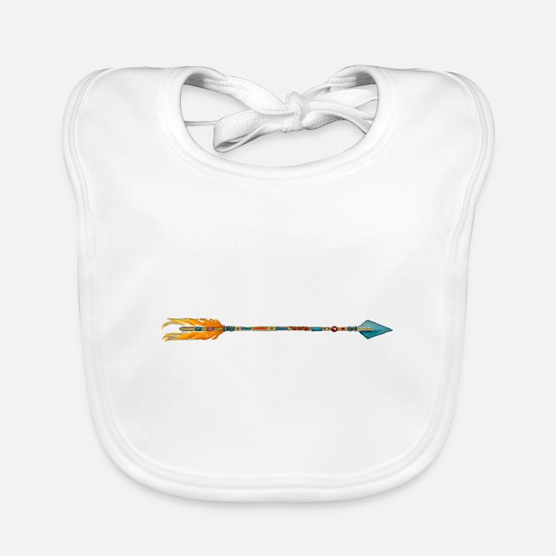 Aquarelle flèche Boho symbole protection Bavoir bio Bébé