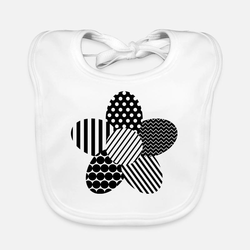 Flower with graphic pattern mix Organic Baby Bibs