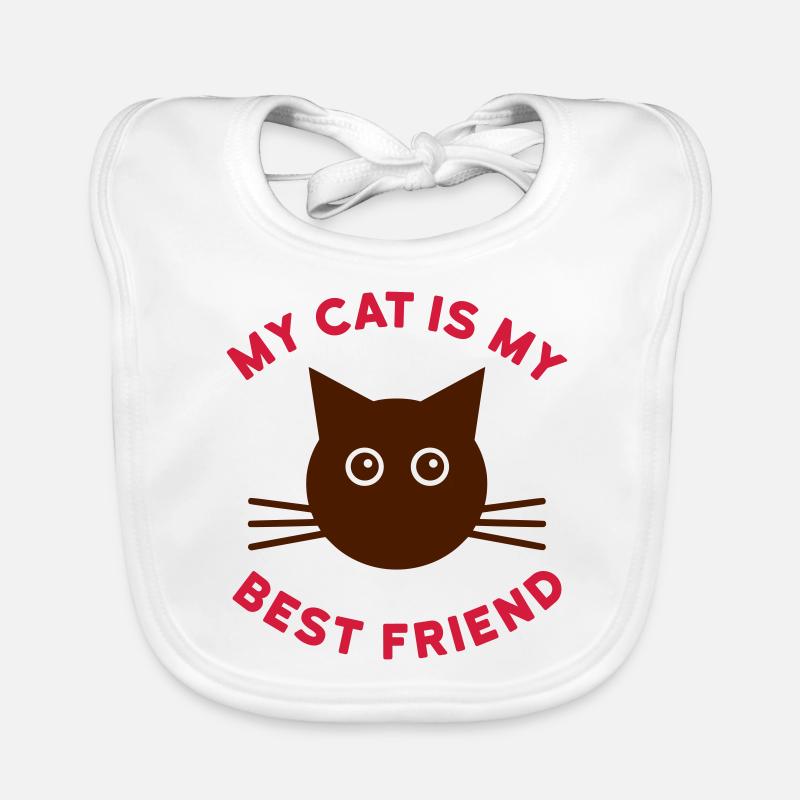 Mon chat est mon meilleur ami (chat visage) Bavoir bio Bébé