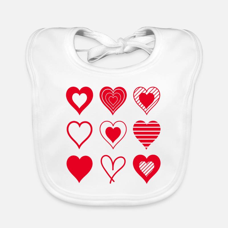 Coeurs rouges Bavoir bio Bébé