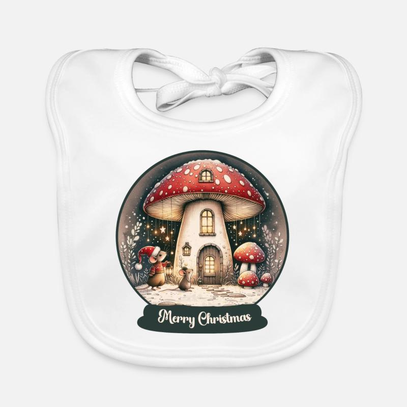 Des souris de Noël et une maison de crapauds Bavoir bio Bébé