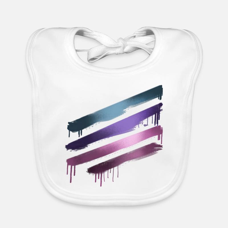 strip,painting,abstract,metallic,graffiti,pink Organic Baby Bibs