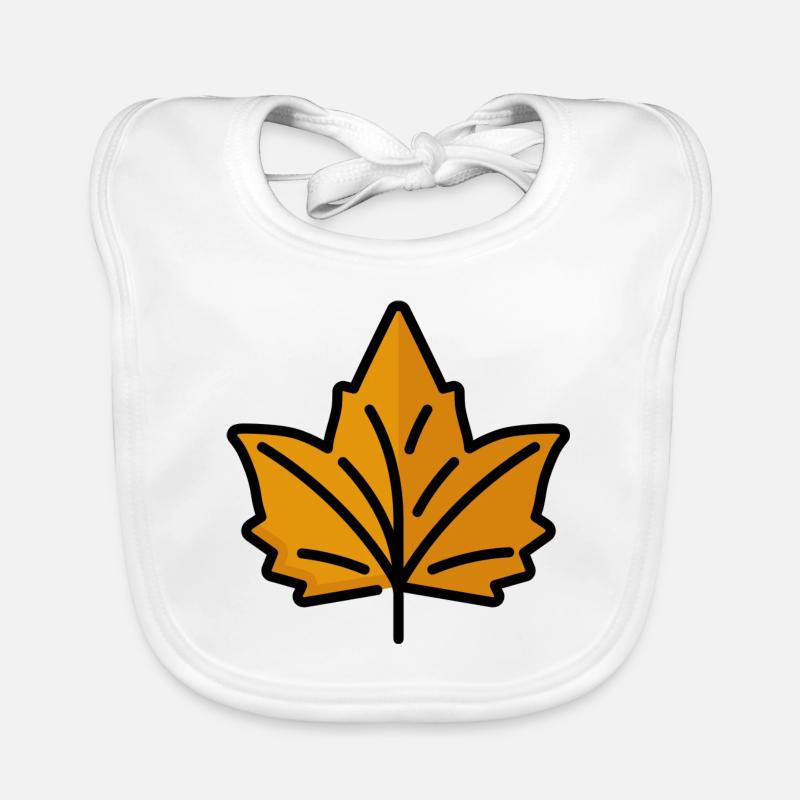 Idée cadeau feuillage feuille d'automne Bavoir bio Bébé