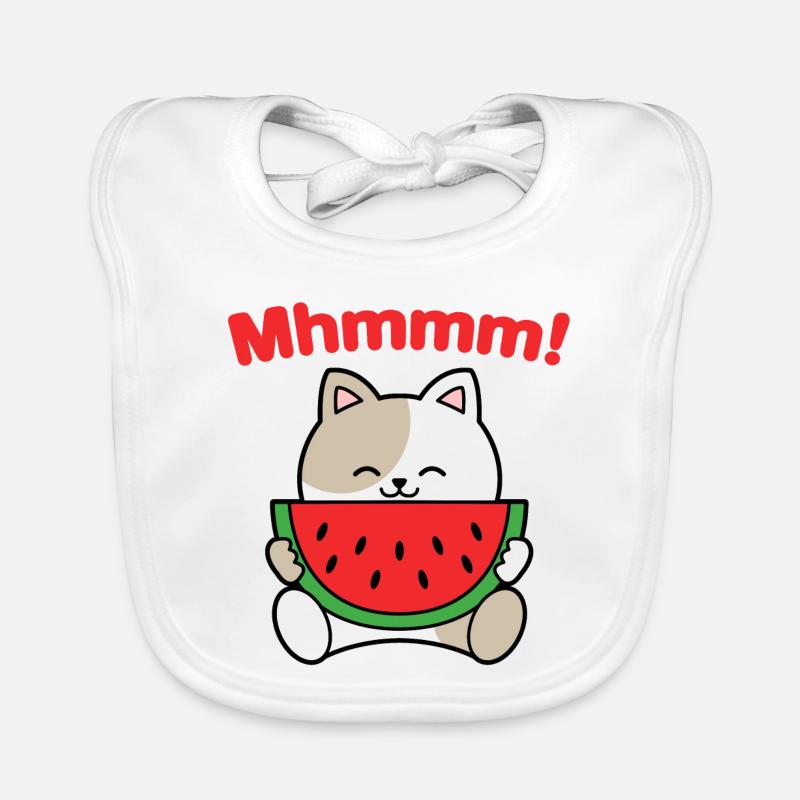 Chat pastèque Mhmmm Bavoir bio Bébé