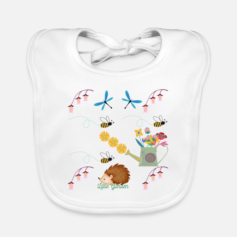 Igel Schnecke Libelle bunter Garten Geschenkidee Baby Bio-Lätzchen