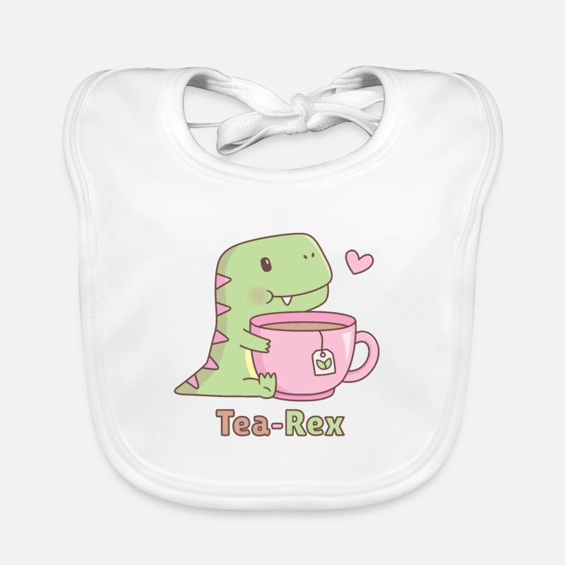 Niedlicher Dinosaurier Tee Rex Pun Doodle - Baby Bio-Lätzchen - Weiß