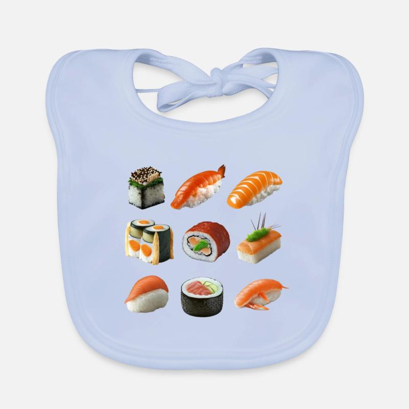 Different sushi variations Organic Baby Bibs