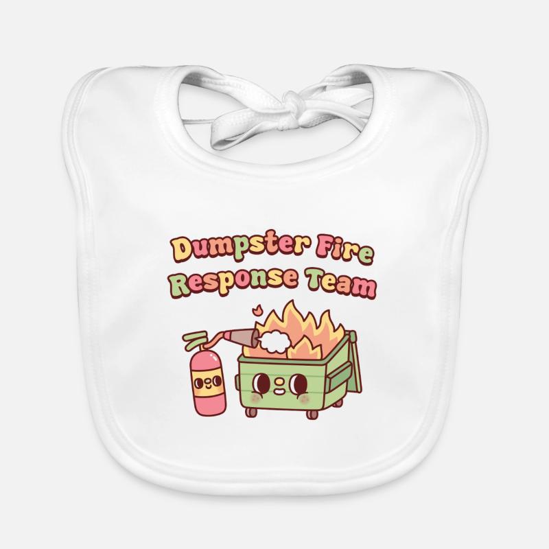 Cute Funny Dumpster Fire Response Team Organic Baby Bibs