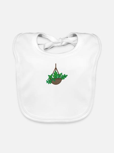 Indoor plant - Organic Baby Bibs - white - Front