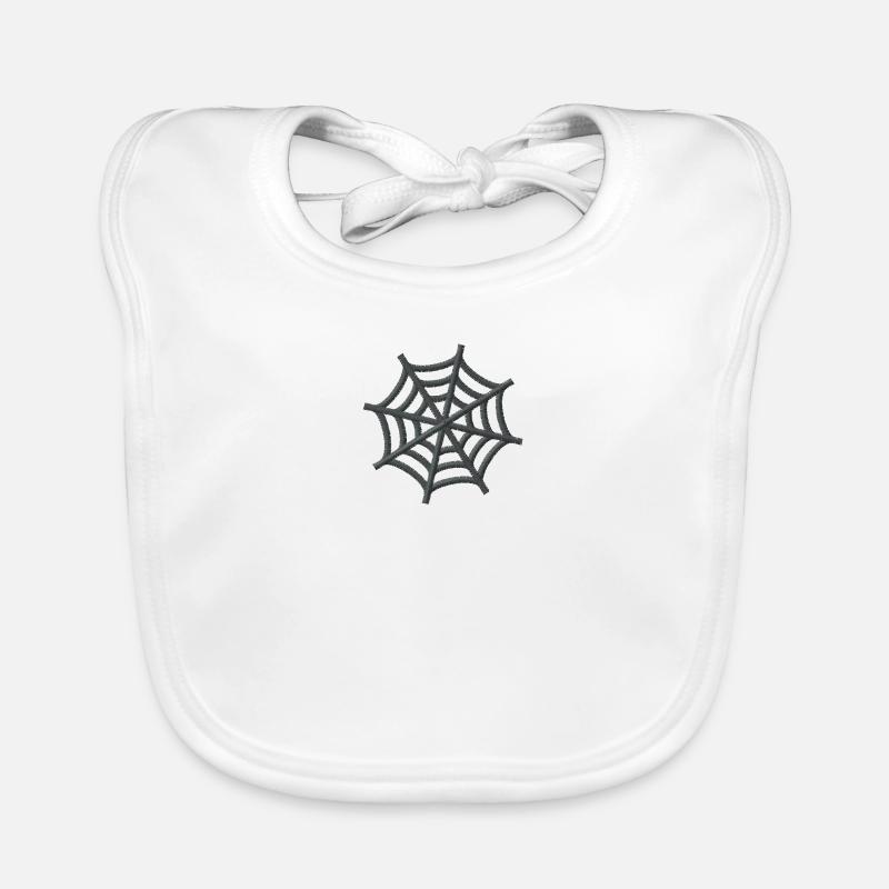 Embroidered spider web Organic Baby Bibs