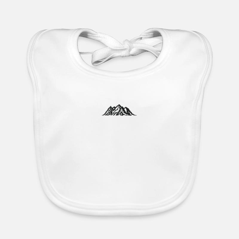 Montagnes - Bavoir bio Bébé - blanc