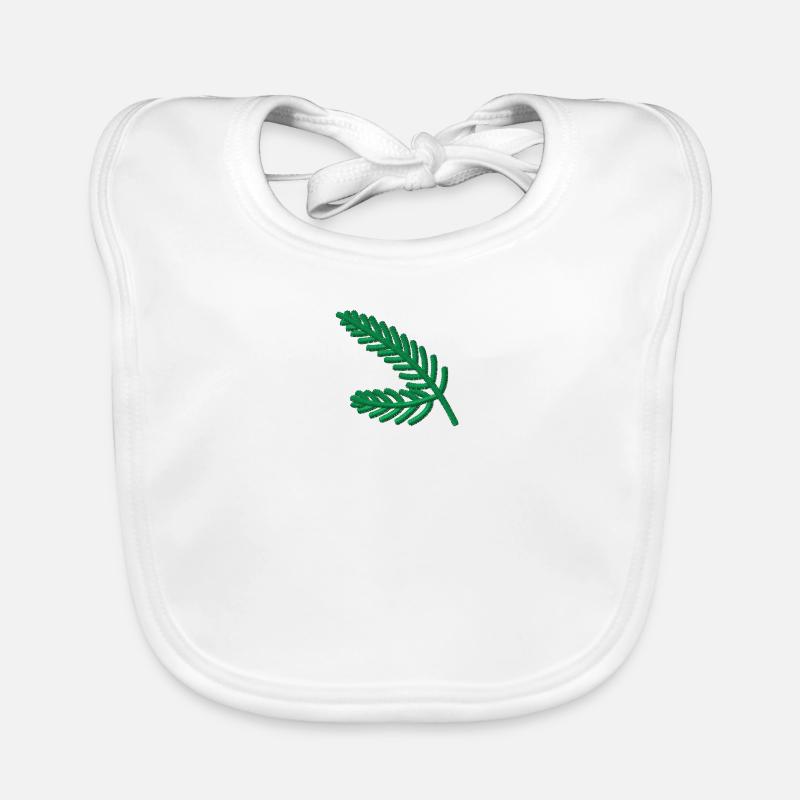 Branches de sapin brodées Bavoir bio Bébé