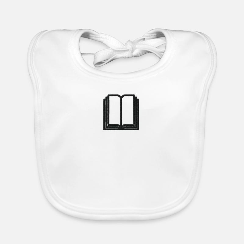 Embroidered open book Organic Baby Bibs