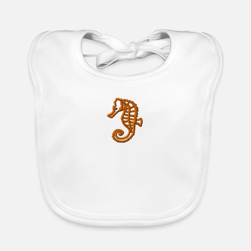 Hippocampe brodé Bavoir bio Bébé
